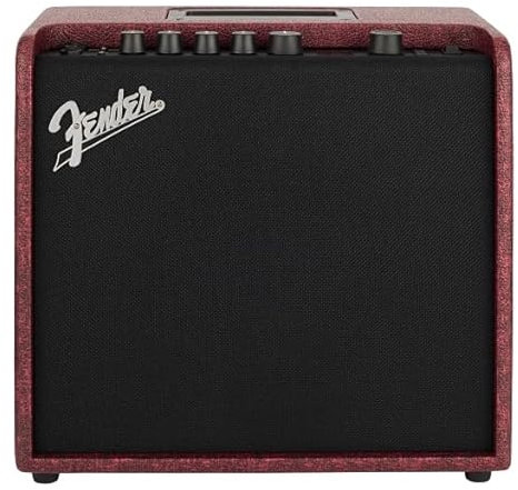Fender Mustang LT25, digitaler Gitarrenverstärker mit Modeling-Technologie, vielseitigen Effekten, USB-Anschluss, Kopfhörerausgang und kraftvollem Sound, geeignet für Übung und Studio, in Farbe Wine