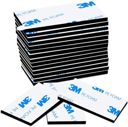 Almohadillas adhesivas, de doble cara, extra fuertes, resistentes al agua para el hogar, oficina, coche, escuela, paquete de 60 almohadillas adhesivas negras 3M, rectangulares