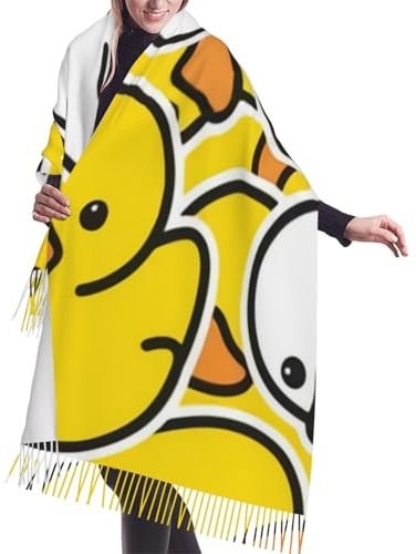 IUBBKI Fransenschal aus Kaschmir mit Entengummi. Seidenschals für Herbst und Winter sind besonders weich und bequem. (Schwarz)