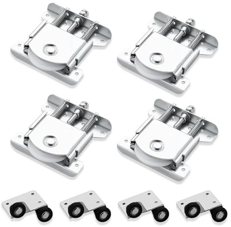 4 paires de Porte Coulissantes pour Porte de Garde-robe,Roulette de Coulissante,Rouleau Placard,pour Armoires, Fenêtres, Portes Coulissantes