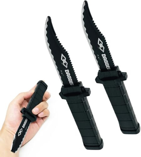 LONZIKP 2 Pezzi Coltello Finto Lama Retrattile Coltello da Teatro Magico Scherzo Accessori per Adulti Pesce d'Aprile