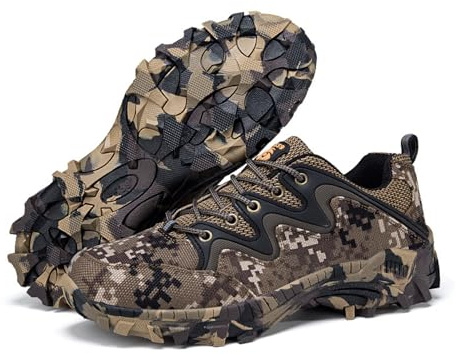Hixingo Chaussures de Randonnée Homme Femmes, Camouflage Chaussure Randonnée Plein Air, Antidérapant Respirant Baskets de Marche