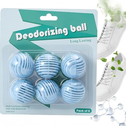 6pcs Shoe Deodorizer Balls,Smelly Shoes Odor Remover,Freshener Balls for Trainers,Shoe Deodorant,Reusable for Use,Eliminate Odors,Keeps Shoes Smelling Fresh,Easy to Use,for Long Lasting Fresh,Ocean