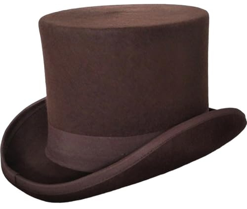 Brxmpn Chapeau Haut-de-Forme en Laine pour Femme, Style Victorien, Chapeau Haut-de-Forme De Chapelier Fou, Chapeau De Cérémonie pour Smoking, Chapeau Haut-de-Forme pour, Chapeau De Noël