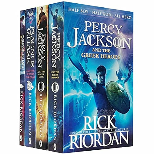 Rick Riordan Percy Jackson’s Greek Myths & Magnus Chase Series 4 Books Collection Set (Greek Heroes, Greek Gods, Ship of the Dead, 9 From the Nine Worlds)