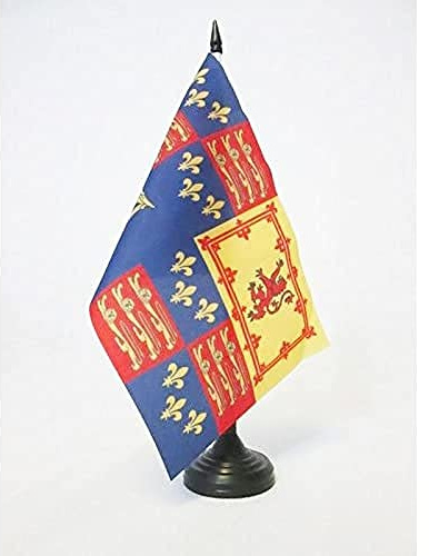 AZ FLAG Bordsflagga Kunglig banér 1603-89 och 1702-07 21x14 cm Plastfot