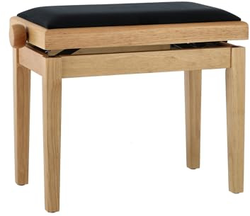 GEWA Pianobank Deluxe, Massivholz, höhenverstellbar, Eiche matt