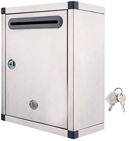 NUOBESTY Briefkastenanlage Standbriefkasten Indoor Outdoor Mailbox Wandhalterung Verriegelung Mailbox Wandtür H? Briefkasten Rostfreier Briefkasten Zaunbriefkasten