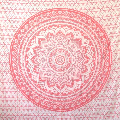MOMOMUS Telo Mare Grande Mandala Multiuso 210x230 cm, Rosa Pallido | Stuoia mare antisabbia: quasi 5 m² tra te e la sabbia, sottile, con tocco e caduta da lenzuolo; non per asciugarsi