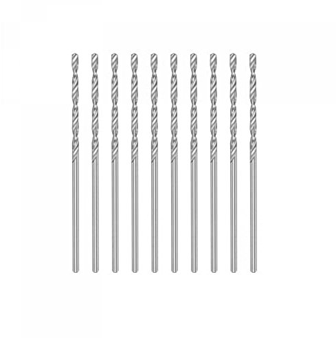 sourcing map 10 Pcs 1.6mm HSS(High Speed Steel) W6542 Micro Drill Bits, Fully Ground Jobber 50mm Length Drill Bit for Mild Steel Copper Aluminum