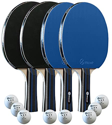 JP WinLook Ping Pong Paddles Sets - Portable Table Tennis Paddle Set with Ping Pong Paddles Professional Case & Ping Pong Balls - Premium Table Tennis Racket Player Set for Indoor & Outdoor Games