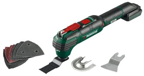 Kompernass PAMFW 20-Li B2 20V Akku-Mehrzweckwerkzeug - Bare Unit, sehr vielseitige Oszillationstechnologie zum Sägen, Schneiden, Schaben und Schleifen, mit 1x 20V Akku, grün, praktisches Design