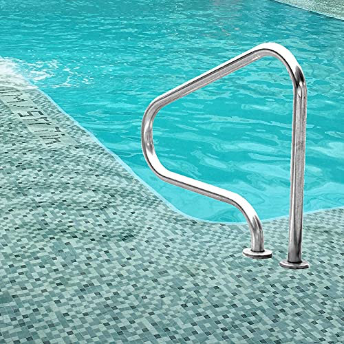 BYBDOG Mains courantes de Piscine, échelle d'appui à 3 Coudes en Acier Inoxydable, Mains courantes de Spa incurvées, faciles à Installer (épaisseur : 1,0/1,2/1,5)