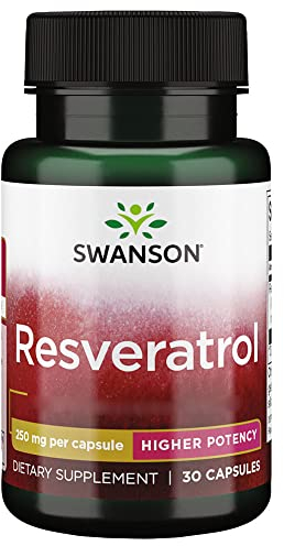 Swanson, Resveratrol, 30 glutenfreie Kapseln, 250mg Resveratrol je Dosis, Sojafrei, GMO frei, Geschmacksneutral