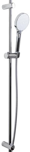 SwissWave - Kit Asta Doccia Reno 700mm con Doccetta 3 Getti e Flessibile 1600mm - Asta Acciaio Inox - Fissaggi Murali Regolabili - Installazione Semplice e Design Moderno - Argento/Cromo