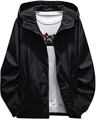 Generisch Herren-Jacken, Wasserdicht Atmungsaktiv Winddichte Funktionsjacke Outdoor Wanderjacke Mäntel Mit Kapuze Regenjacke Fahrrad Motorrad Pu Regenbekleidung Für Jacket (4XL, Black)