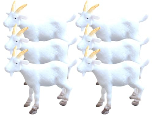 Mini Figuras De Cabra 6 Piezas De Plástico Animales De Cabra Realistas Pequeños Corderos Simulados Modelos De Acción Pequeñas Figuras De Ovejas De Granja Juguetes