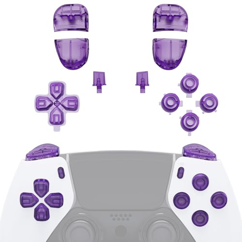 eXtremeRate Boutons de Remplacement pour ps5 Edge Manette, D-Pad Share Options Home Face Boutons R1 L1 R2 L2 Triggers Compatible avec ps5 Edge Controller, Violet Atomique