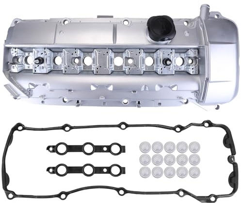 Tapa de válvula de culata Compatible con BMW E39 E46 E53 525i 325i X5 Z3 M52 M54 11121432928 11121437395 Tapa de válvula de Aluminio con junta