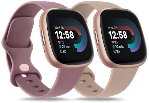 Silicone Sport Straps for Fitbit Sense 2/Sense/Versa 4/Versa 3 - Classic Soft Replacement Band Compatible With Fitbit Devices for Women and Men (Pack A, L)