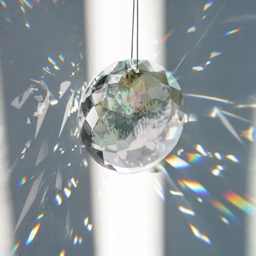 Attrape Soleil Cristal Suspendu Suncatcher, Attrape-Soleil Transparent pour Fenêtre, Sun Catcher Arc-en-Ciel, Idée Cadeau Élégante Intérieur Extérieur pour Maison Jardin Décoration