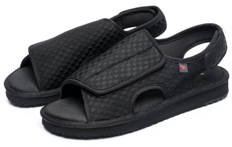 Genérico Zapatos para Diabeticos Pies Hinchados Hombre Verano Sandalias Zapatillas para DiabéTicos de Verano Para Salir Hombre, Zapatos Ortopedicos Para Diabeticos Puntera Abierta Con Gancho Y Bucle