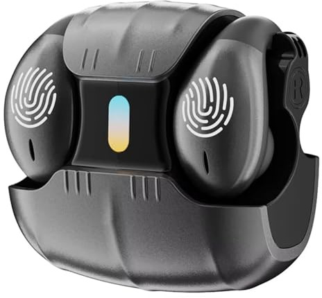 Cvoepobey Cuffie A Conduzione Ossea con Clip Auricolare Aperto, Wireless Bluetooth 5.5, con Luce LED per La Respirazione, con Cancellazione del Rumore, per La Musica A