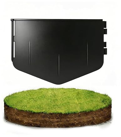 Aufun Rasenkante Kunststoff PP 4m, Stabil & Knickfest, Fünfeck Design Beetumrandung Mit Stecksystem, 15cm Einstecktiefe, Einfache Montage, Breiter Schlagkopf, Für Garten & Rasen, Schwarz