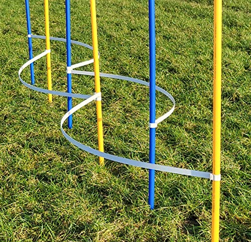 Wuzzmann Agility - Slalom - AUSBILDUNGSSET MIT 4 SLALOMBÖGEN/TRAININGSBÖGEN + 6 SLALOMSTANGEN GELB/BLAU