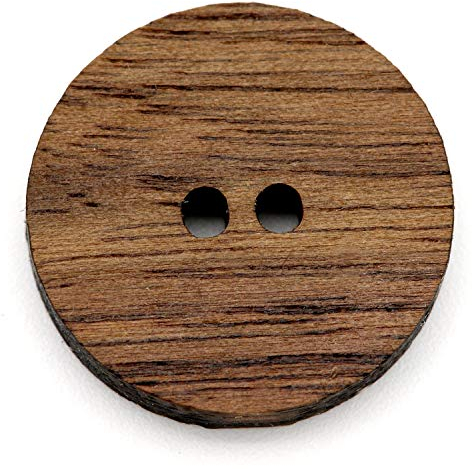 NaturSchatulle Holzknöpfe Natur 12-30mm I 25 Stück Nussbaum 2 Loch Knöpfe Holz DIY Basteln Nähen Schmuckherstellung Annähen Rund 20mm