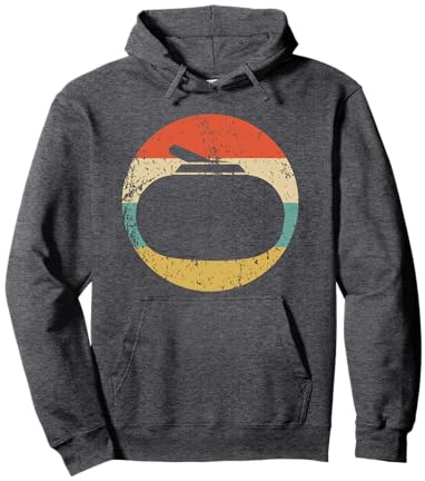 Curling Stone Silhouette Retro Winter Sports Pullover Hoodie