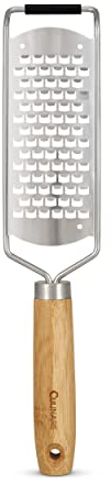 Culinare Naturals Grattugia Grossa, Sostenibili Bambù, Acciaio Inossidabile, 30cm x 7cm, Grattugia Manuale da Cucina e Zester con Manico