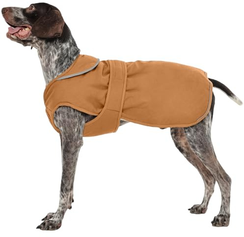 Kuoser Cappotto impermeabile per cani di piccola taglia media, in tela riflettente, cappotto invernale per cani di taglia piccola, cappotto invernale per cani di taglia grande, cappotto in pile per