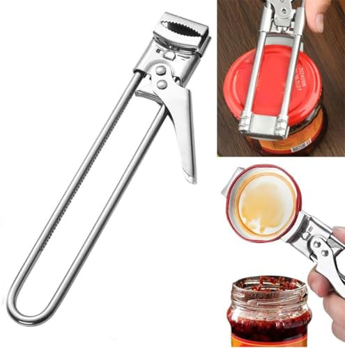 LYW Jar Openers,Adjustable Multifunctional Stainless Steel Can Opener,Stainless Steel Can Opener Bottle Jar Lid Gripper Household Kitchen Tool, Manual Jar Bottle Opener Kitchen Accessories