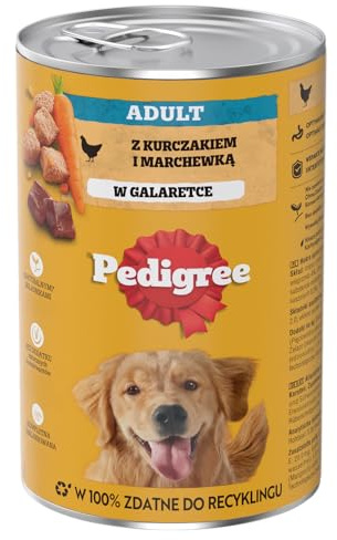 Pedigree Nourriture humide pour chiens adultes avec poulet et carotte en gelée 6 x 1200 g (6 boîtes)