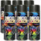 DECO COLOR 6er Sparpack Lackspray Metallic SCHWARZ 400ml - Sprühlack mit Metallic Effekt für z.B. KFZ, Fahrrad uvm. (6 Dosen Lackspray Schwarz mit Metallic-Effekt)