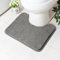 AUAUY Absorbent Toilet Mat, Non Slip Extra Soft Bathroom Pedestal Mat, Microfiber Fluffy Shaggy Toilet Rug, Machine-Washable Quick Dry Bath Mat for Bathroom, U-shape Thick Toilet Rug, 50x40cm(Grey)