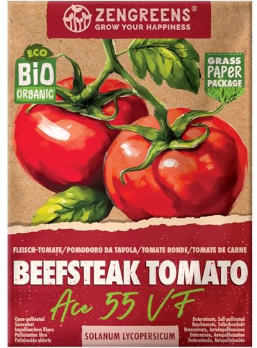 ZenGreens® – Graines de tomate ronde bio - Semences potagères - Graines de légumes pour une culture facile au jardin, sur le balcon ou dans un potager surélevé - Ace 55 VF