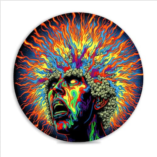 LJSPTU Mouse Pad Psychedelic brain Portable (11.8-inch) SU Fabric Mouse Pad Spill-Proof Desk Mat 360° Smooth Tracking for Esports, Compact for Travel Gaming Setup