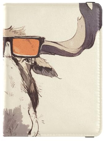 Carino Cartoon Retro Grigio Alce Pelle Porta Passaporto Titolare Della Copertura Del Raccoglitore per Viaggio Vaccino Porta Carta Combo Copertura del Passaporto per gli uomini Ultra Sottile