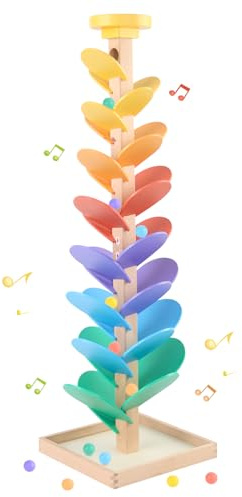 Wooden Marble Run for Kids 4-8 Boys Girls Toys Music Tree Wood Toddlers Marble Ball Run Game Leaves Toys for 3-5 Years Old Learning Montessori Color Sorting Toys Birthday Gift