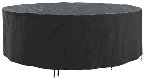 vidaXL Möbelöverdrag Svart 279 x 279 x 85 cm 210D Oxford Tyg, Trädgård och terrass, Rund, Modern, Vattentåliga material, UV-skydd, Paviljongöverdrag, Väderskydd, Utomhusarmour