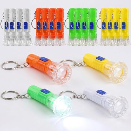 LYZHZHIUONGEI 20 PCS Mini Torches Keyring Torch Colourful Bright Torches Small Keyring Flashlight LED Keychain Torch for Party Bags Camping Hiking Reading Outdoors Random Colors