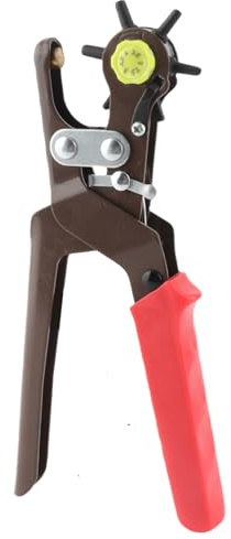 Pinza per punzonatura Punzonatrice per pelle Strumento in acciaio legato senza sforzo azionato a mano per cinture in pelle fai-da-te Borse Carte di carta