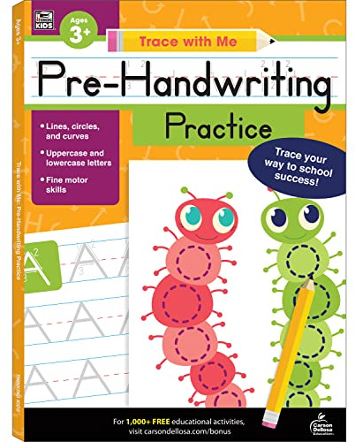 Carson Dellosa Trace With Me: Letter Tracing for Kids Ages 3-5, ABC Letter Tracing & Handwriting Practice Workbook for Kids PreK and Up, Trace Letters Alphabet Handwriting Practice for Preschool