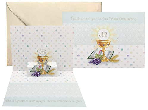 通用 ICELAND Biglietto auguri comunione 16.5x12cm (Comunione Popup)