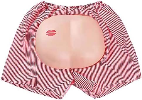 Bild Lustige Short Hinter Po Hose mit Kuss, Prank Gag-Geschenk für Party, Halloween Scherzartikel Arsch Hose Scherz Lippenstift elastische Einheitsgröße
