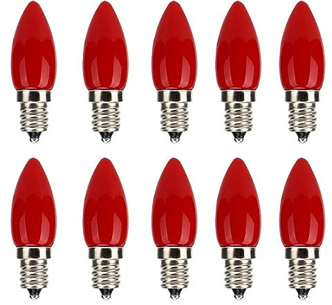 10st E12 glödlampa Antika LED glödlampor Röd spiral kandelaber glödlampa Dekorativ lampa glödlampa inbäddad vägglampa glödlampa lampa tillbehör för hemskåp Hotellbelysning 1.5W AC 230V