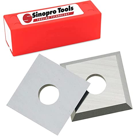 Sinoprotools 10 Pack Planer Knives,YG6X/K10 Spoilboard Surfacing&Rabbeting Carbide Replaceable Inserts,Plain Milling Cutter Blades Replacement,HRA92 12x12x2.2mm (10pcs)