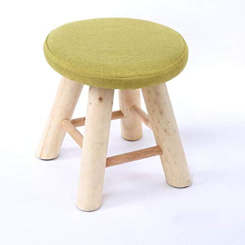 Foot Stool Sofa Stool Cloth Art Solid Wood Small Bench Low Stool Modern Seat Round Footstool Shoe Stool for Living Room Study Z (H)